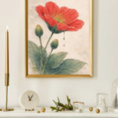 Klaproos Bloem Kunstprint | Botanische Muur Kunst Poster