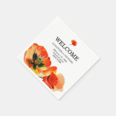 Klaproos Bloem Rood Klassiek Huwelijk Servet (Hoek)