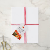 Klaproos Bloem Rood Klassiek Suite Bruiloft Cadeaulabel (Met Touw)