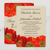 Klaproos Bloemen Bruiloft Save The Date (Voorkant / Achterkant)