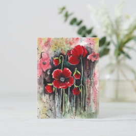 Klaproos Bloemen In Aquarel Briefkaart