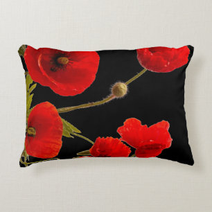 Klaproos Bloemen Kleurrijk Rood Bloemig Abstract Z Accent Kussen
