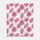 Klaproos bloempatroon fleece deken (Voorkant)