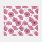Klaproos bloempatroon fleece deken (Voorkant (Horizontaal))
