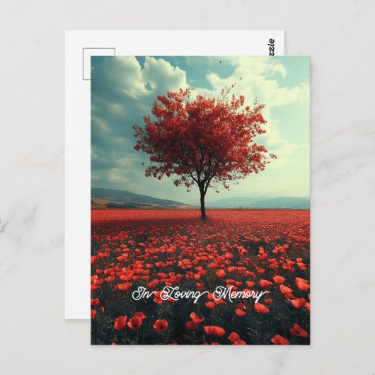 Klaproos Boom Lonely Tree Briefkaart (Voorkant / Achterkant)