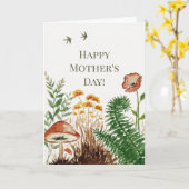 Klaproos Botanische Vogels Moederdag Kaart (Gele Bloem)