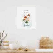 Klaproos geboortebloem voor Augustus Poster (Keuken)