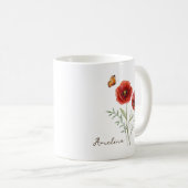 Klaproos Geboortemaand Bloem Koffiemok (Voorkant rechts)
