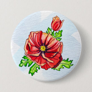 Klaproos Knop Ronde Button 7,6 Cm