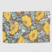 klaproos kunst illustratie gele bloem golfhanddoek (Horizontaal)
