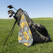 klaproos kunst illustratie gele bloem golfhanddoek (Groen)
