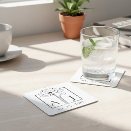 Klaproos Monogram Kartonnen Onderzetters