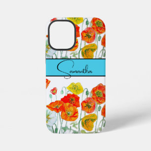 Klaproos Oranje Rood Aquarel bloem Bloem Telefoon iPhone 12 Mini Hoesje