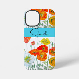 Klaproos Oranje Rood Aquarel bloem Bloem Telefoon iPhone 12 Mini Hoesje