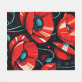 Klaproos Papaver bloemen Fleece Deken (Voorkant (Horizontaal))
