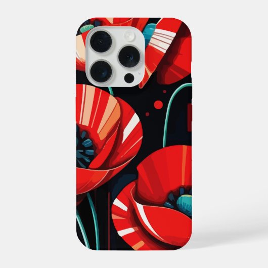 Klaproos Papaver bloemen iPhone Hoesje (Achterkant)