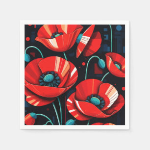 Klaproos Papaver bloemen Servet