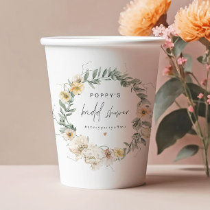 Klaproos Pastelkleurige Waterverf Wilde Bloem Brui Papieren Bekers