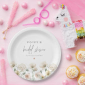 Klaproos Rustieke Pastel Wilde Bloemen Bruiloft Fe Papieren Bordje (Feest)