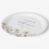 Klaproos Rustieke Pastel Wilde Bloemen Bruiloft Fe Papieren Bordje (Gekanteld)