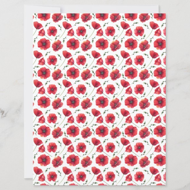 Klaproos scrapboekpapier (Voorkant)