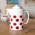 klaproos theepot<br><div class="desc">Een klaproos met een rood klaprozenpatroon. Perfect voor poppy thee. Bekijk het collectie voor de bijpassende mok</div>