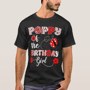 Klaproos van het jarige meisje - familie lieveheer t-shirt