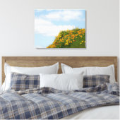Klaproos weide heuvelflank kunstprint Blauwe Lucht Canvas Afdruk (Insitu (Slaapkamer))