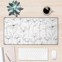 Klaproos Wilde Bloem Zwart en Wit Minimalistische 