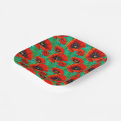 Klaproos zomer lente wilde bloem herinnering papieren bordje (Gebogen)