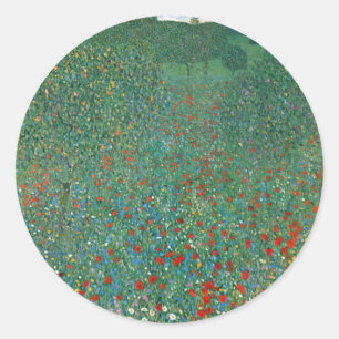 Klaproosveld door Gustav Klimt, Art Nouveau uit he Ronde Sticker