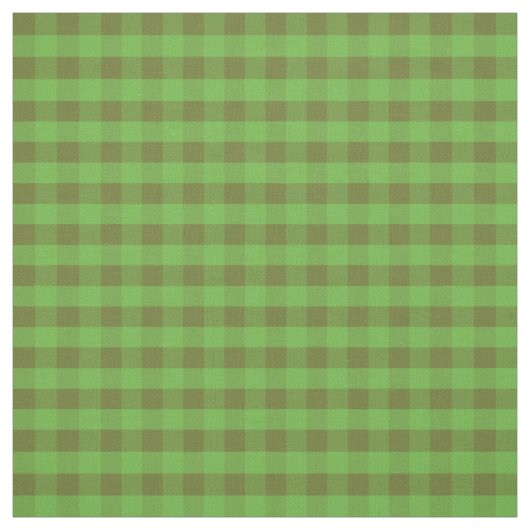 Klaproosvelden Groen Gingham Patroon Stof (Swatch)