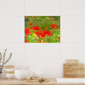 Klaproosweide kunstprint Bloemige klaprozen Poster (Keuken)