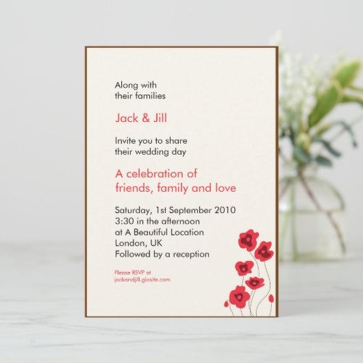 Klaprozen 5x7 kaart (Staand voorkant)