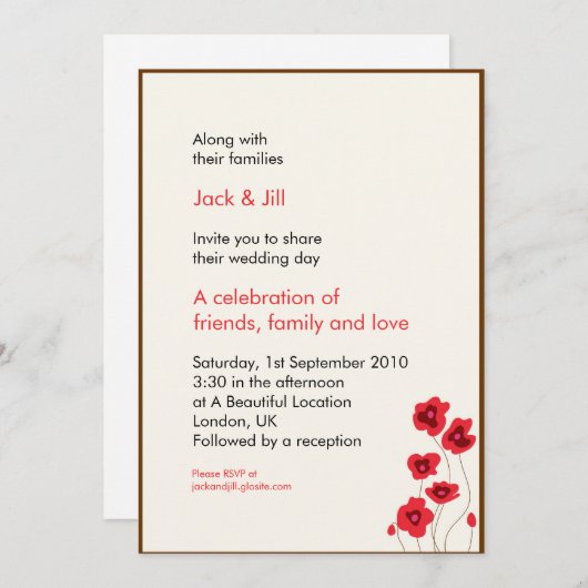 Klaprozen 5x7 kaart (Voorkant / Achterkant)