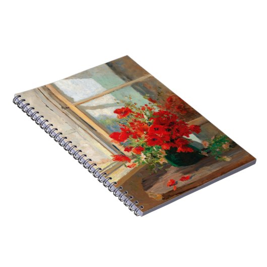 Klaprozen bij het raam | Olga Wisinger-Florian Notitieboek (Rechterzijde)