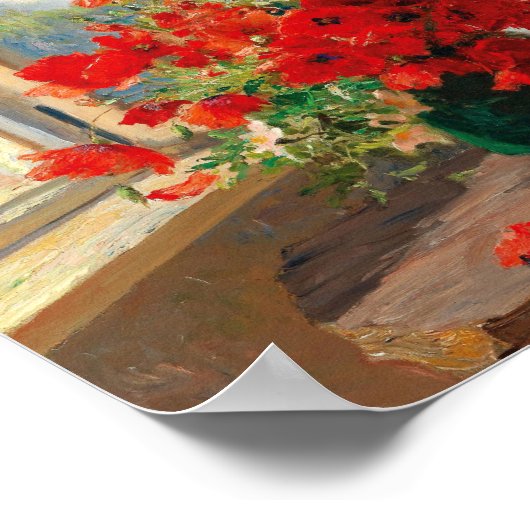 Klaprozen bij het raam | Olga Wisinger-Florian Poster (Hoek)