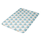 Klaprozen Bloemen Blauw Wit Badmat (Gekanteld)