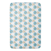 Klaprozen Bloemen Blauw Wit Badmat (Voorkant Verticaal)