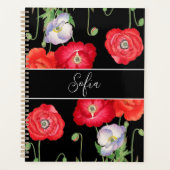  klaprozen bloemen monogram bloemen romantisch planner (Voorkant)