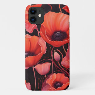 Klaprozen bloemen op een donkere achtergrond Case-Mate iPhone case