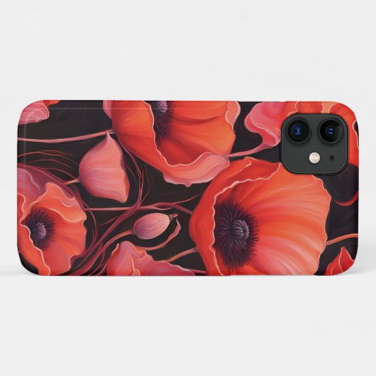 Klaprozen bloemen op een donkere achtergrond Case-Mate iPhone case (Achterkant (horizontaal))