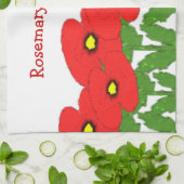 Klaprozen Bloemendesign Theedoek (Gevouwen)