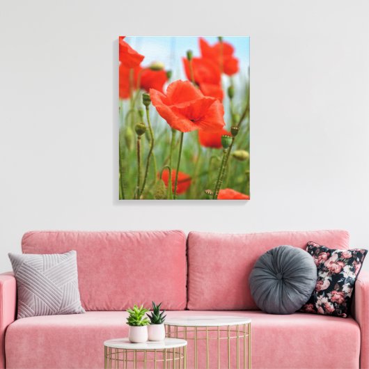 Klaprozen Canvas Afdruk (Insitu (Woonkamer))