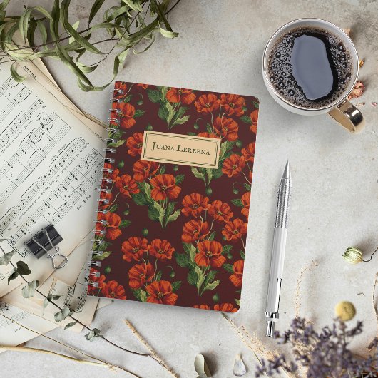 Klaprozen Donker Botanisch Notitieboek