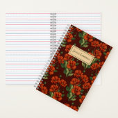 Klaprozen Donker Botanisch Notitieboek (Binnen)
