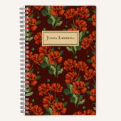 Klaprozen Donker Botanisch Notitieboek (Voorkant)