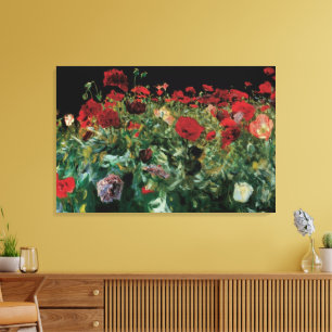 Klaprozen door John Singer Sargent, Vintage Bloeme Canvas Afdruk