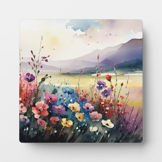 Klaprozen en bergen fotoplaat (Voorkant)