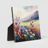 Klaprozen en bergen fotoplaat (Voorkant)